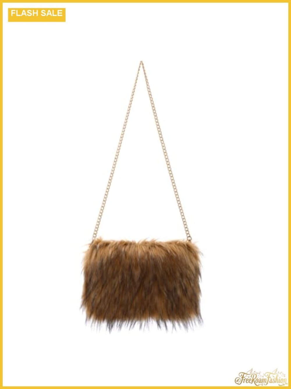 Faux Fur Evening Handbag with Chain Strap Crossbody Shoulder Bag Clutch